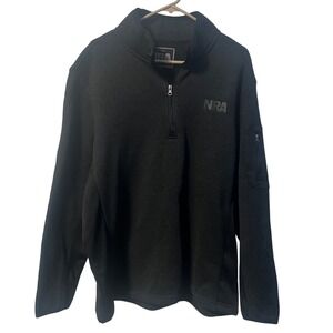 NRA National Rifle Association Mens Black Quarter Zip Pullover Fleece Jacket XL